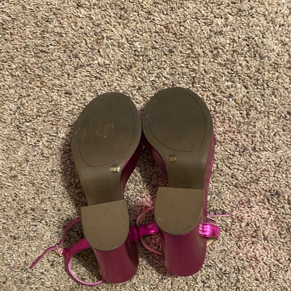 Jessica Simpson Vibrant Pink Wedge Sandals - Picture 6 of 6